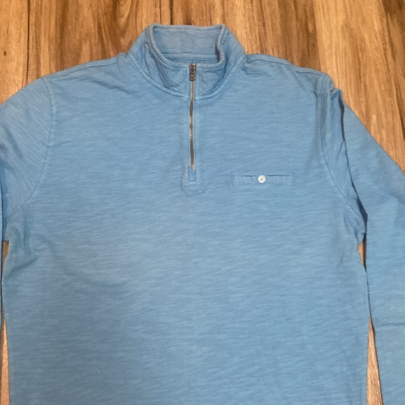 JOHNNIE-O Lightweight Quarter 1/4 Zip Long Sleeve Pullover EUC Blue - Picture 2 of 8